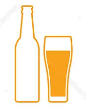 Beer bottle and glass