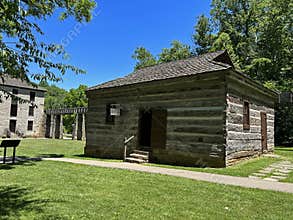 Outside of the 1800 Distillery in Spring Mill State Park