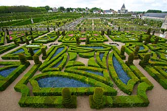 Neat garden at a french chateau