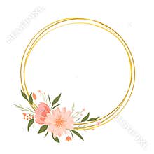 Wreath of fancy flowers. Vector floral frame