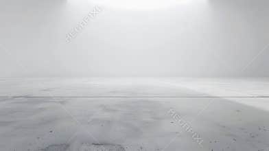 Generative AI Empty white concrete room and floor background Perspective grey gradient concrete room for interior