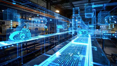 A digital twin of a manufacturing plant allows for virtual testing and prototyping reducing the need for physical