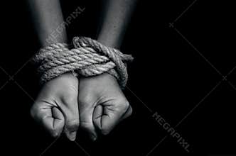 Human trafficking - Concept Photo