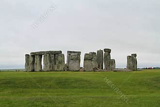 Stonehenge under cloudy sky - England