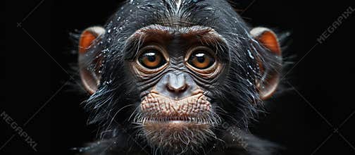 Close-up portrait of a young chimpanzee