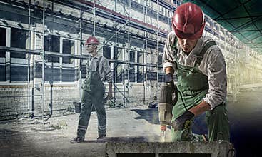 Workers at a construction site