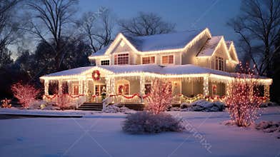 house roof christmas lights