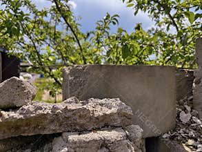 the silicate blocks were left at the cottage in the summer