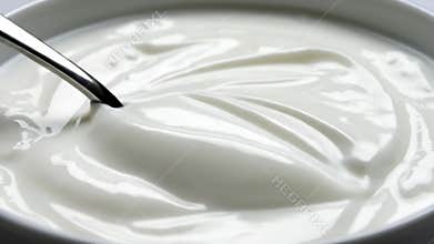 Swirling textures of creamy yogurt captured in an artistic style showcasing the smoothness and richness of this delectable treat