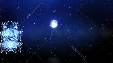 Girl catching and pushing the Moon