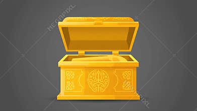 Ancient Golden Artifact Chest Opens Revealing Magical Glow
