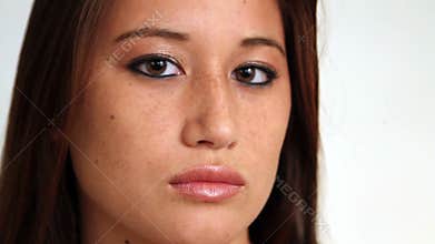 Asian American Girl Serious
