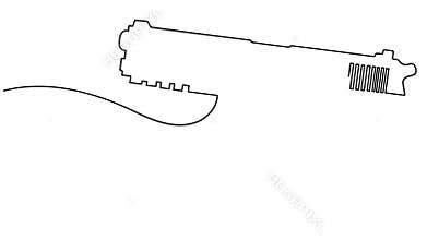 One line art animation seamless loop gun icon