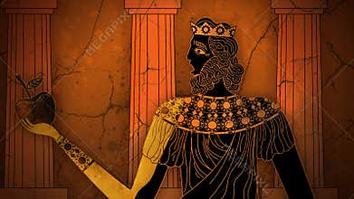 king midas turning everything into gold with his touch