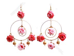 Floral rose earrings