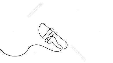 Trumpet icon one line art animation video