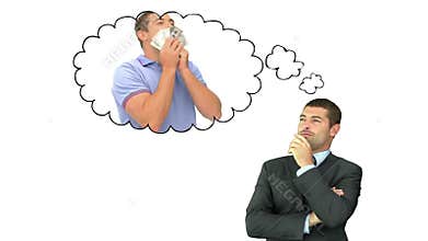 Businessman thinking about money