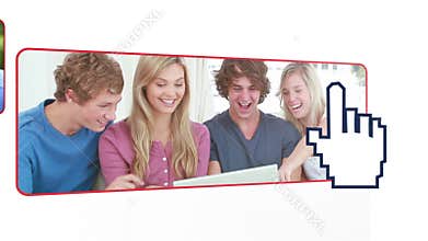 Teens using a digital device