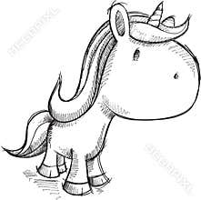 Cute Sketch Unicorn Art