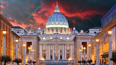 Vatican, Rome, St. Peter Basilica, Time lapse