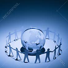 People embracing Earth