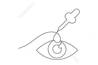 Dropper eye drop continuous one line art drawing minimalist style isolate outline design