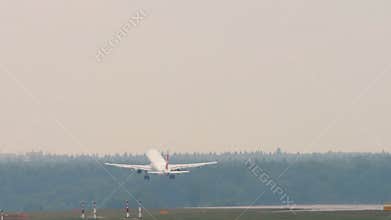 Airbus A321 of Nordwind Airlines departure, rear view