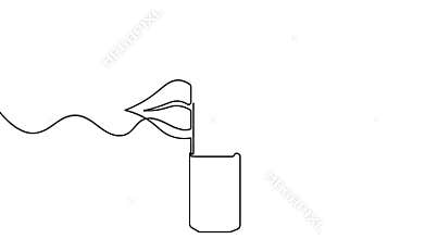 Minimalist lipstick continuous line drawing icon loop animation