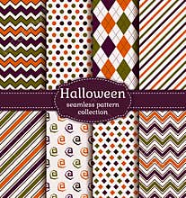 Halloween seamless patterns. Vector set.