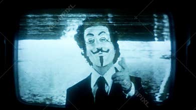 Man with v for vendetta mask