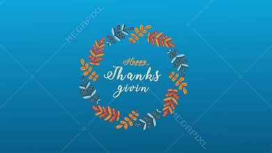 Thanksgiving Animation Wreath Design for Holiday Greetings