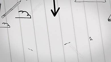 Colored animation of business plan drawn into notebook