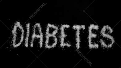 Diabetes spelled out in sugar blowing away