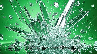 Explode crystal fractal mirror fragments scatter wildly, fracturing light into fractal patterns that Generative AI