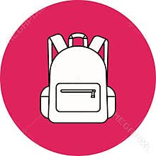 Vector art of a minimalist cartoon illustration of a backpack, showcasing simplicity and functionality in a school or travel