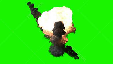 Green chromakey bomb explosion effect