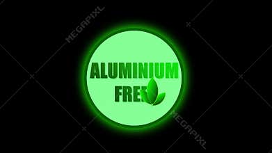 Green eco friendly aluminum free label animation looping motion graphics branding promo video. Clean design aluminum free green