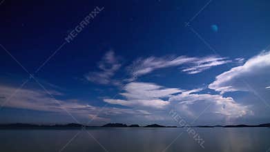Night sea storm time lapse