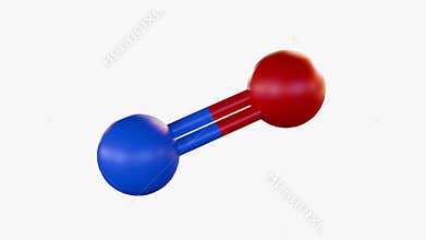 A 3d animation of molecular model of nitric oxide