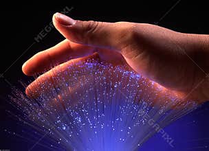 Hand with fiber optics
