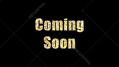 Loopable Coming Soon Golden Text Animation for Promos, Announcements, and Event Teasers