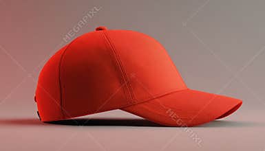 High-Resolution Red Flash Side View Realistic Cap Mockup For Beautifully Presenting Your S Or Brand