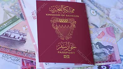 Bahraini passport for travelling, flying and doing business. Bahrain document, id