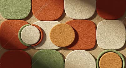 Earthy toned geometric shapes creating an abstract textured background