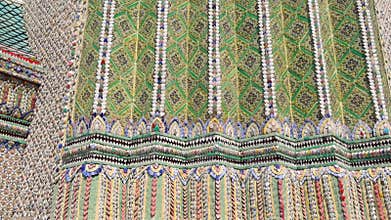 Architectural details of the Temple of the Emerald Buddha. The Grand Palace Bangkok, Thailand
