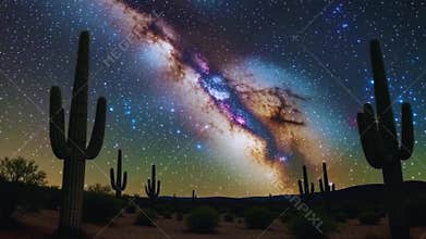 Milky Way Galaxy Rising Over Desert Dunes: Night Sky Astro Timelapse in 4K