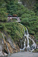 Taroko National Park in Hualien County, Taiwan Evergreen Falls and Changchun Temple