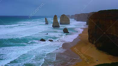 View of the Twelve Rocks in Melbourne or Twelve Apostles.
