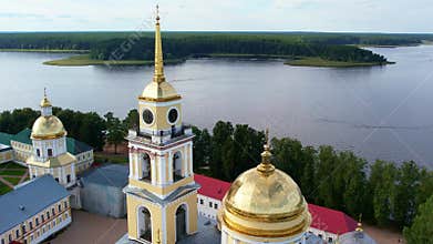 Nilo-Stolobenskaya desert on Lake Siliger drone shooting