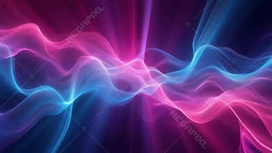 Abstract Flowing Energy Wave Plasma, Shifting Auroral Colors Of Glowing
